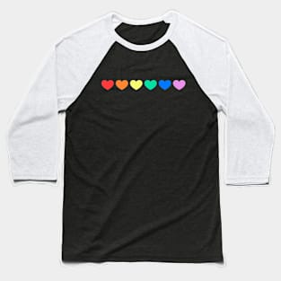 Rainbow Hearts Pride Baseball T-Shirt